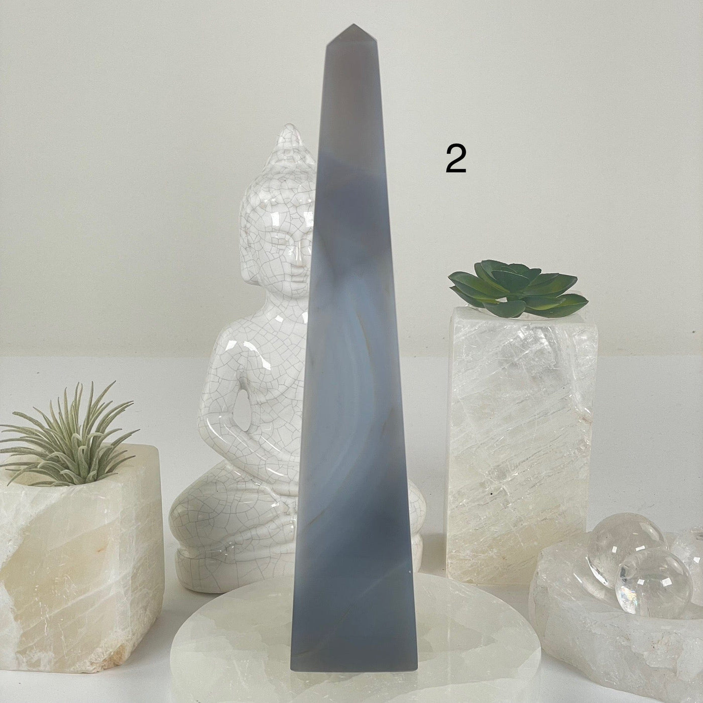 Agate Polished Crystal Obelisk - You Choose variant 2 labeled