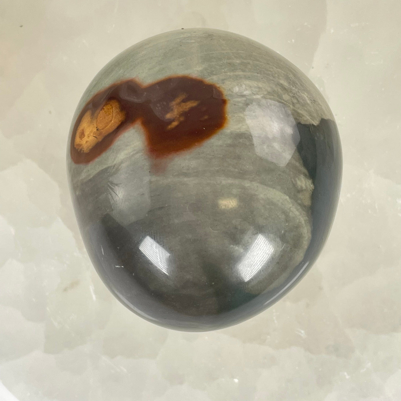 Polychrome Jasper Crystal Palm Stone - One-of-a-Kind front top view