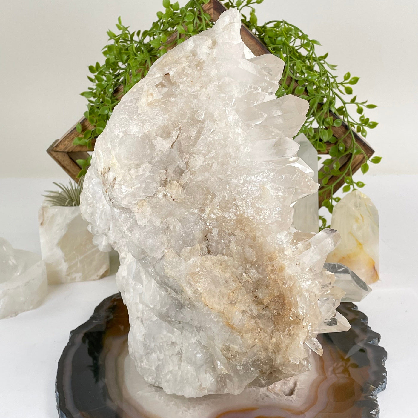 Large High Grade Crystal Quartz Cluster #1 side view