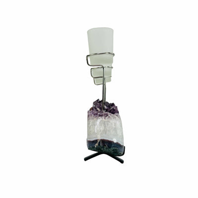 amethyst candle holder on white background