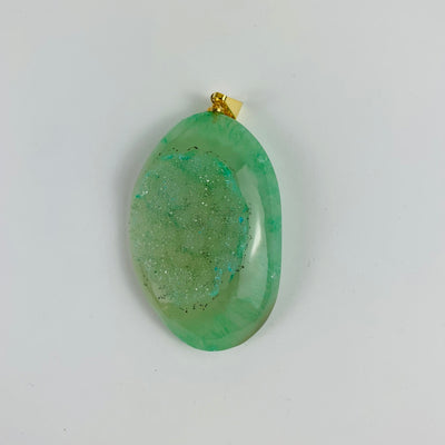 Agate Druzy Crystal Pendant - Dyed Green