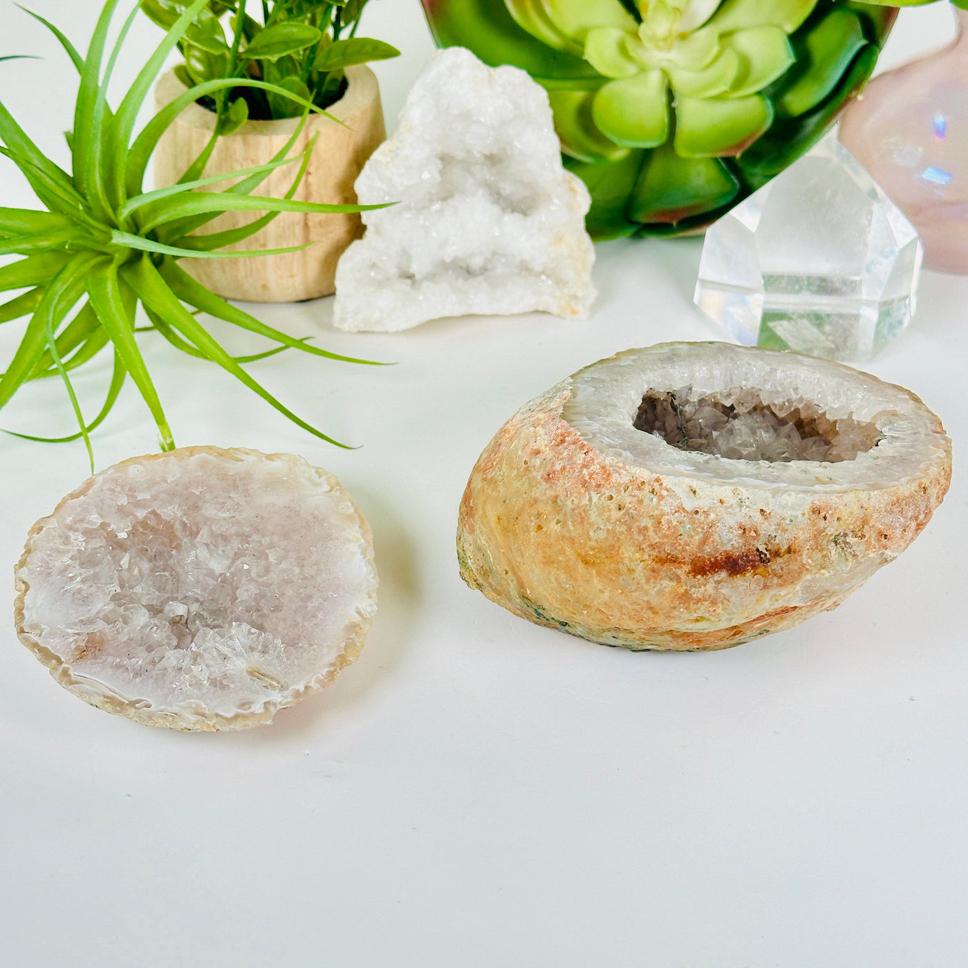  Agate Natural Geode Druzy Crystal Box with Lid - One-of-a-Kind side view