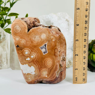 Pink Amethyst Polished Crystal Freeform One-of-a-Kind #1 with ruler for size reference