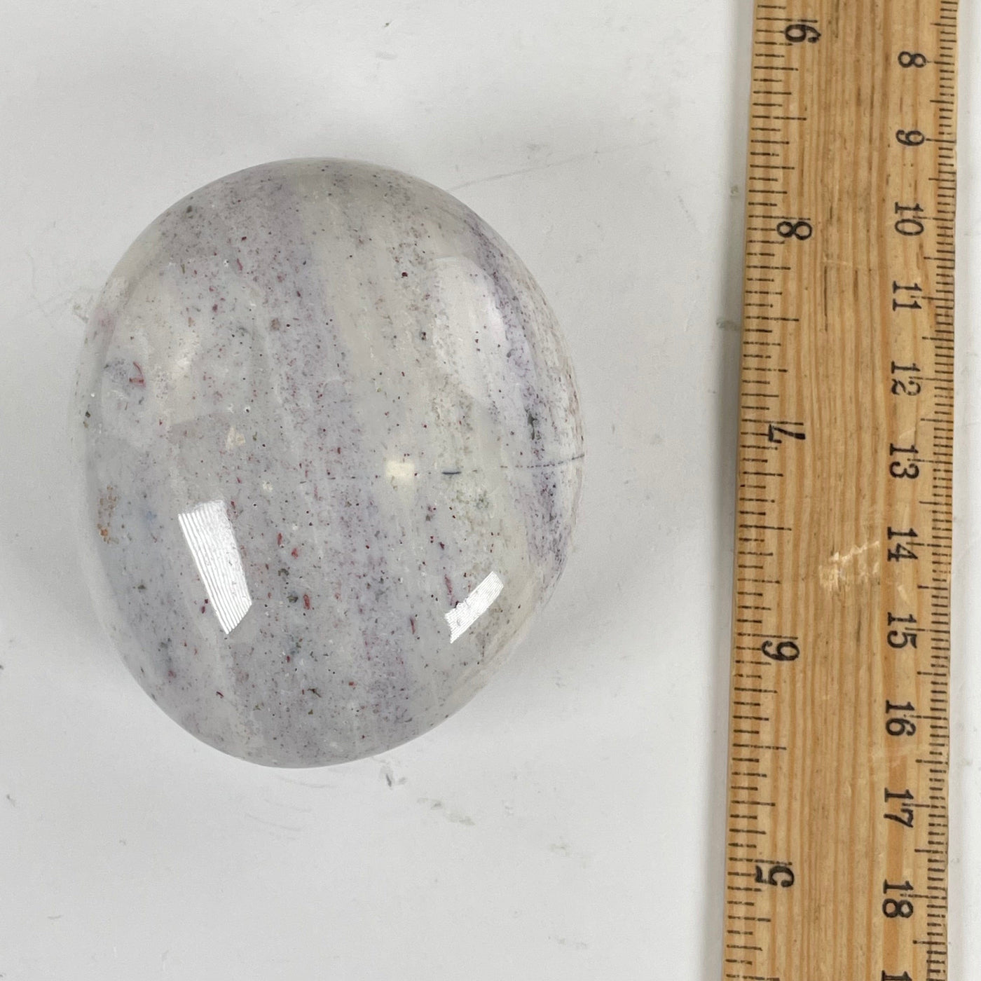 Ocean Jasper Crystal Palm Stone - One-of-a-KInd with ruler for size reference
