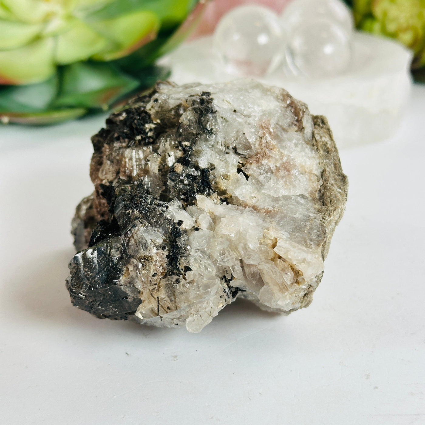 Elestial Alligator Fibrous Smokey Quartz Crystal with Rutile HIGH QUALITY #3 side view 