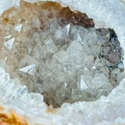  Agate Natural Geode Druzy Crystal Box with Lid - One-of-a-Kind closeup for detail