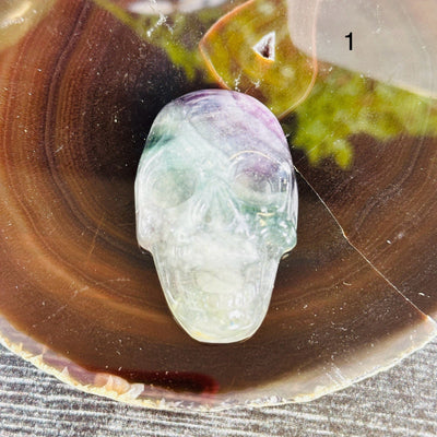 Fluorite Laughing Skull Crystal Cabochon - You Choose variant 1 labeled