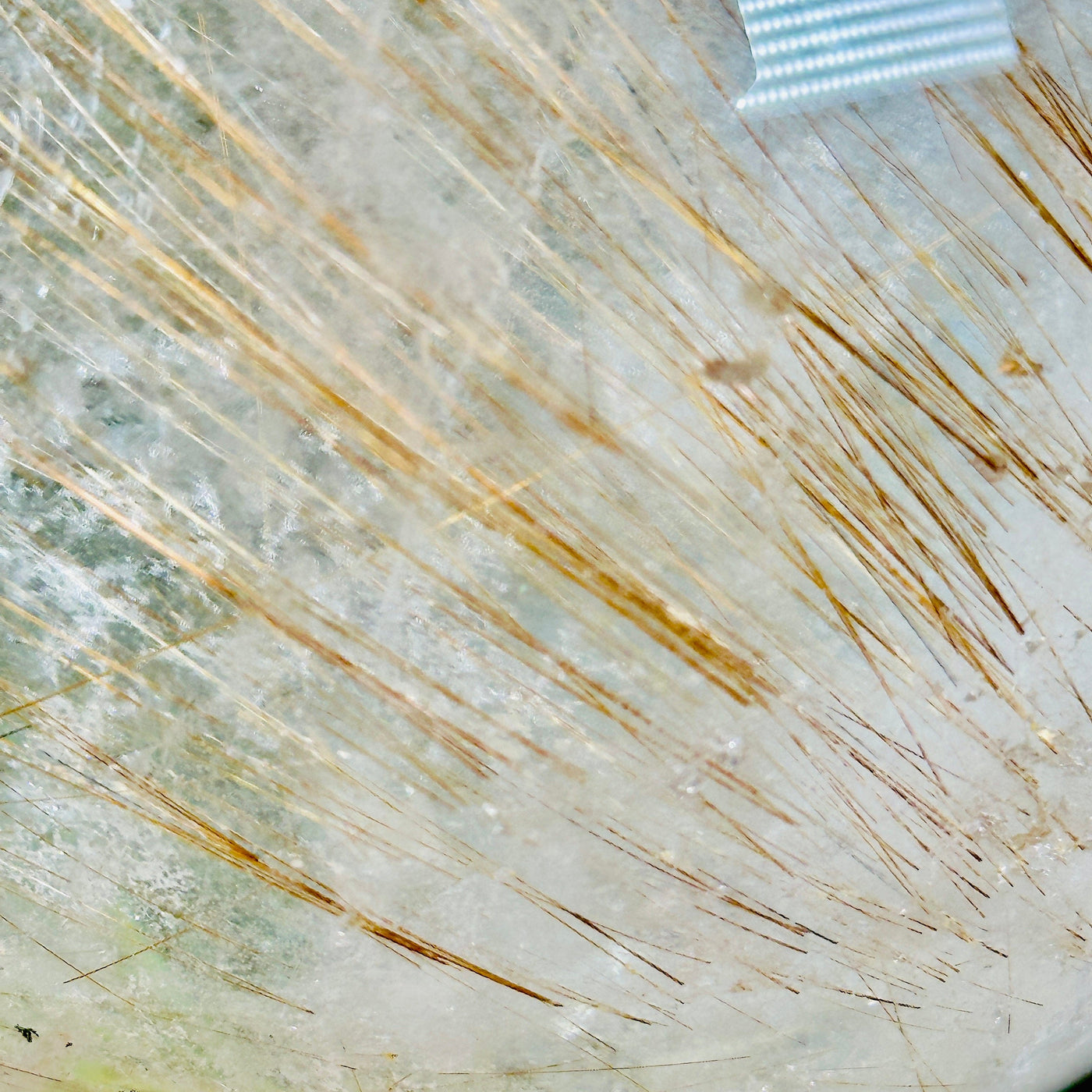 Rutilated Quartz Crystal Sphere - One-of-a-Kind closeup for detail