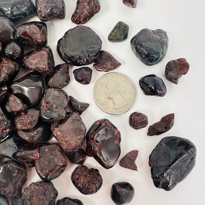Garnet Small Tumbled Stones - 1 Pound Bag -