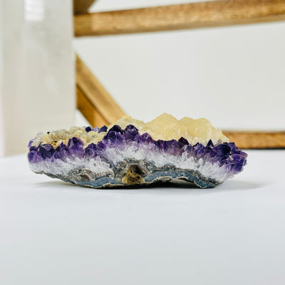 amethyst with decorations in the background