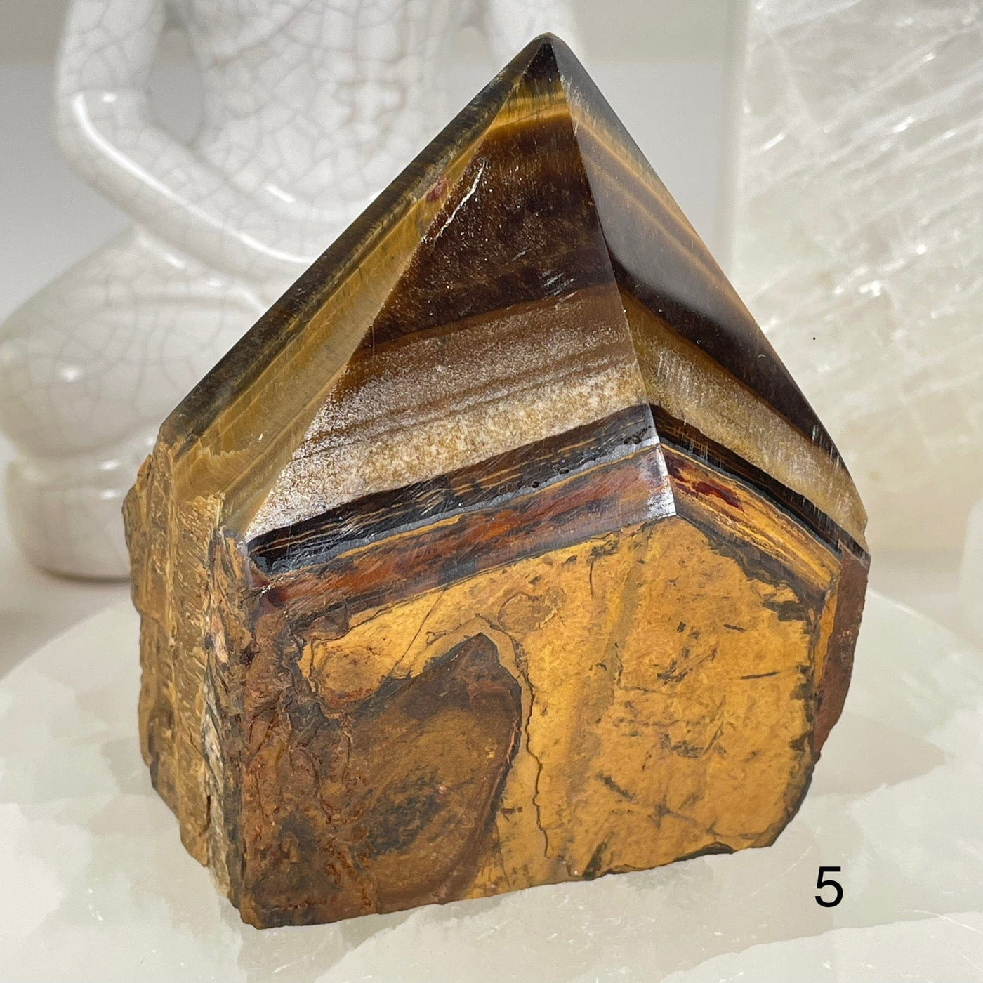 Tigers Eye Semi Polished Crystal Point - You Choose #2 variant 5 labeled