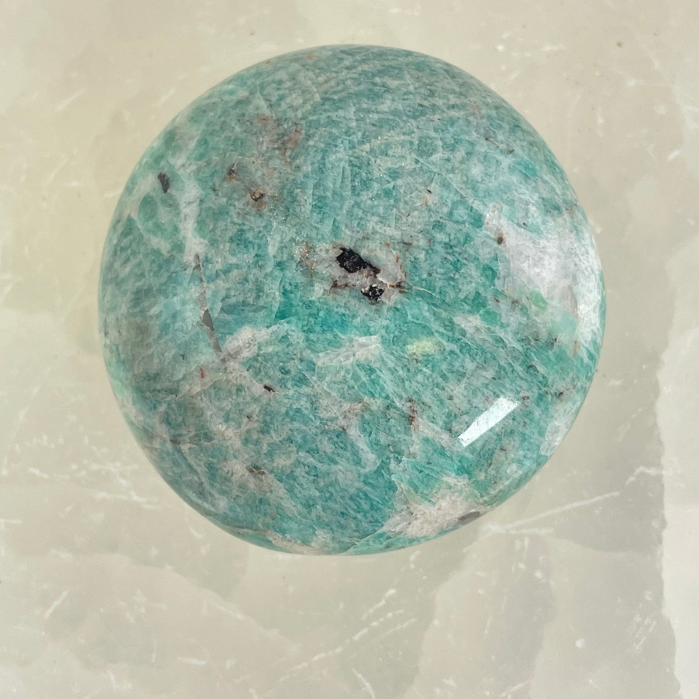 Amazonite Polished Crystal Palm Stone - One-of-a-Kind back view