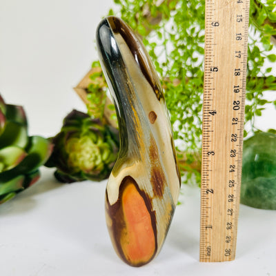 Polychrome Jasper Crystal Massage Wand - One-of-a-Kind with ruler for size reference
