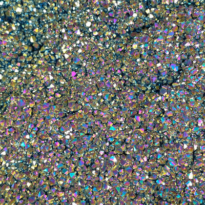 Titanium Coated Large Crystal Cluster Heart - One-of-a-Kind closeup for detail