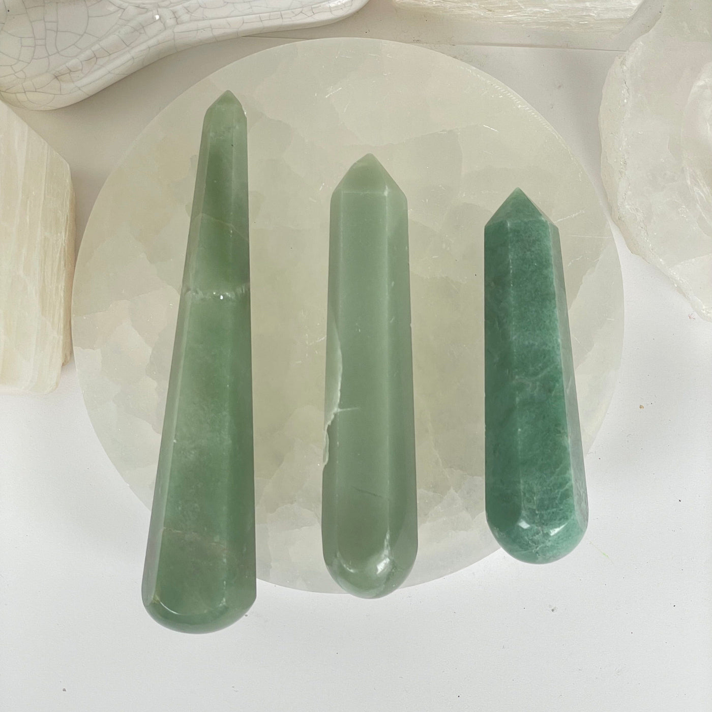 Green Aventurine Crystal Massage Wand - You Choose all variants top view