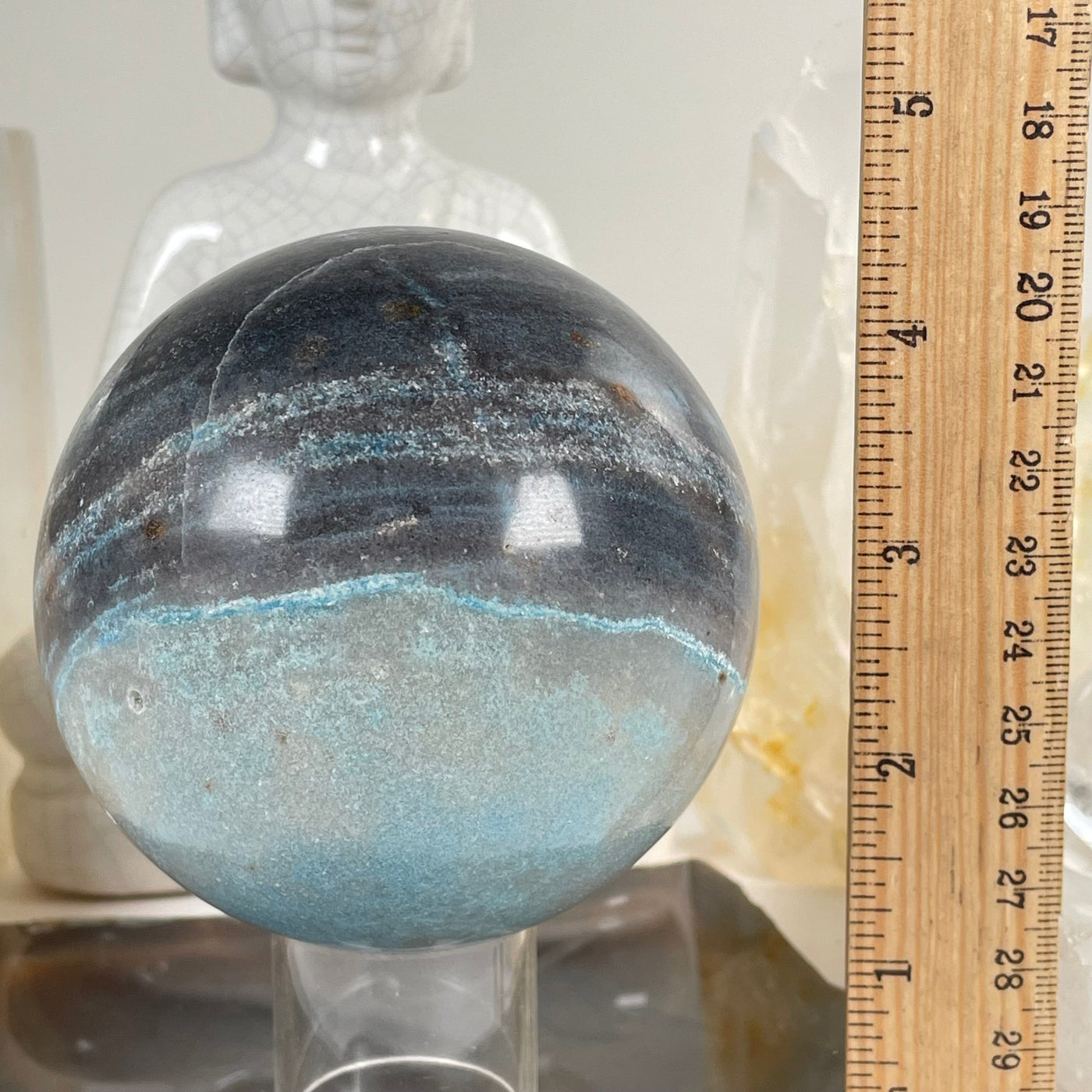 Trolleite Crystal Sphere - One-of-a-Kind with ruler for size reference