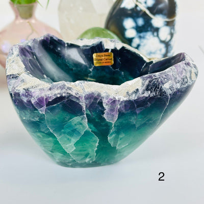 Fluorite Semi Polished Crystal Bowl with Rough Rim - You Choose variant 2 labeled