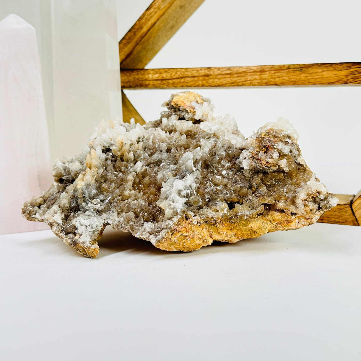 calcite with decorations in the background