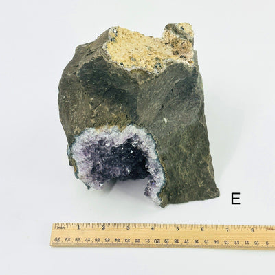  Amethyst Crystal on Matrix - You Choose - Variant E next to ruler for size reference