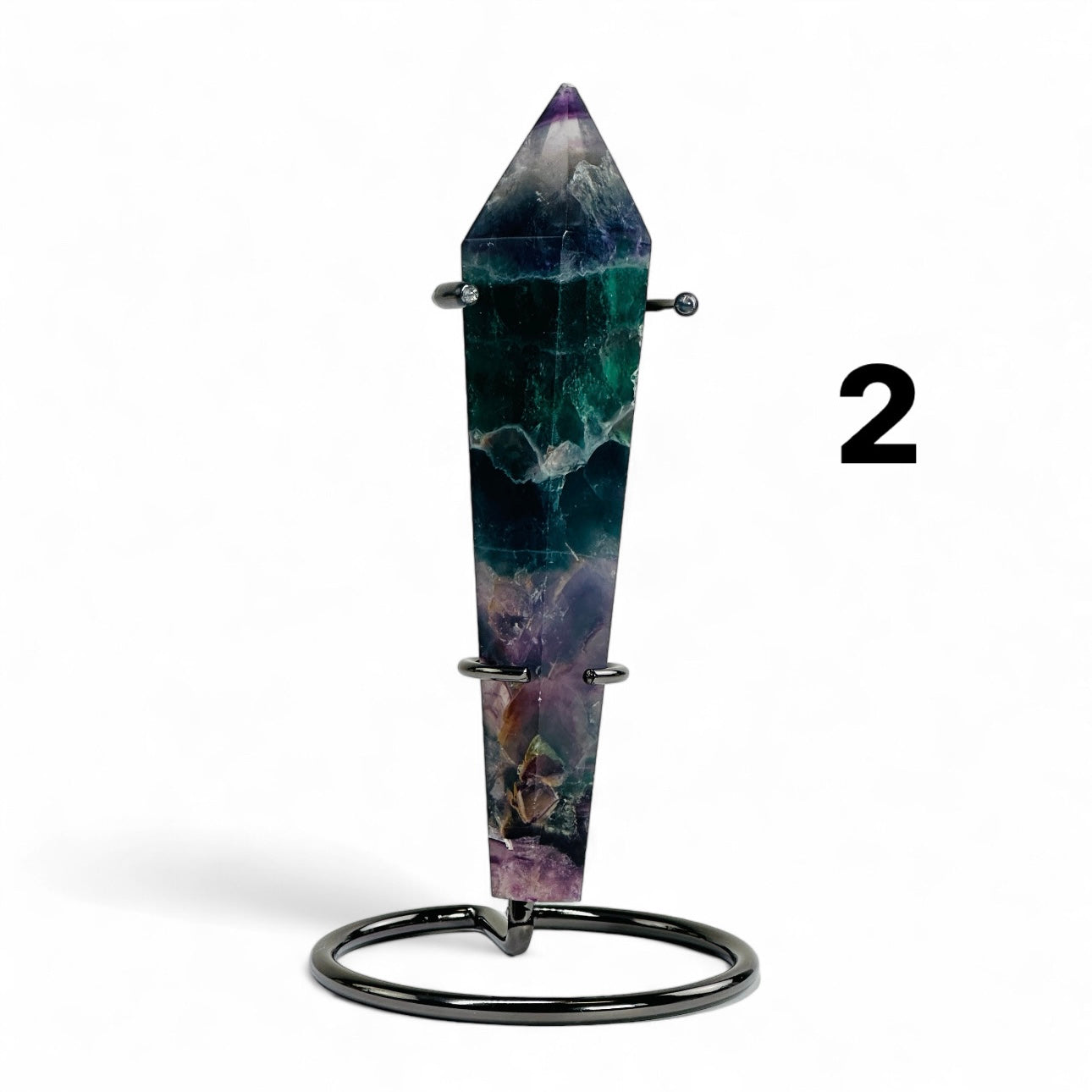 Rainbow Fluorite Crystal Wand Point variant 2.