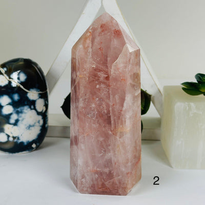 Hematoid Fire Quartz Polished Crystal Tower - You Choose variant 2 labeled
