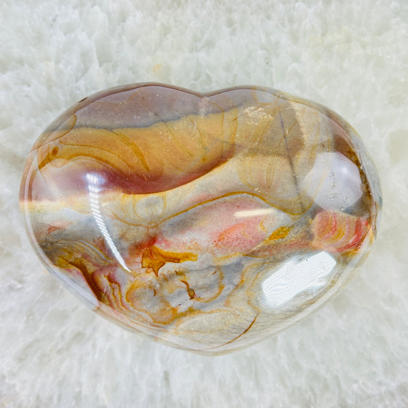 Polychrome Jasper Crystal Heart front view.