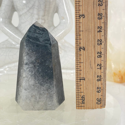 Hematoid Quartz Polished Crystal Point - One-of-a-Kind #2 with ruler for size reference