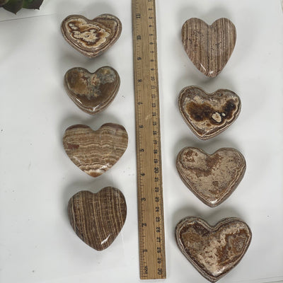 Aragonite Crystal Heart - You Choose #2 all variants with ruler for size reference