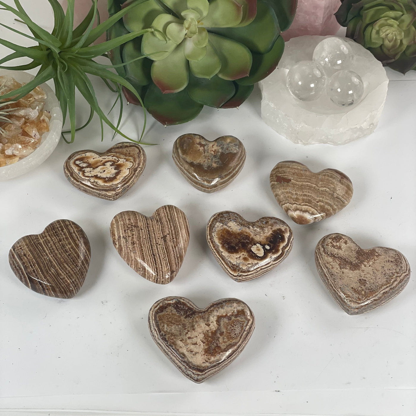 Aragonite Crystal Heart - You Choose #2 all variants top view
