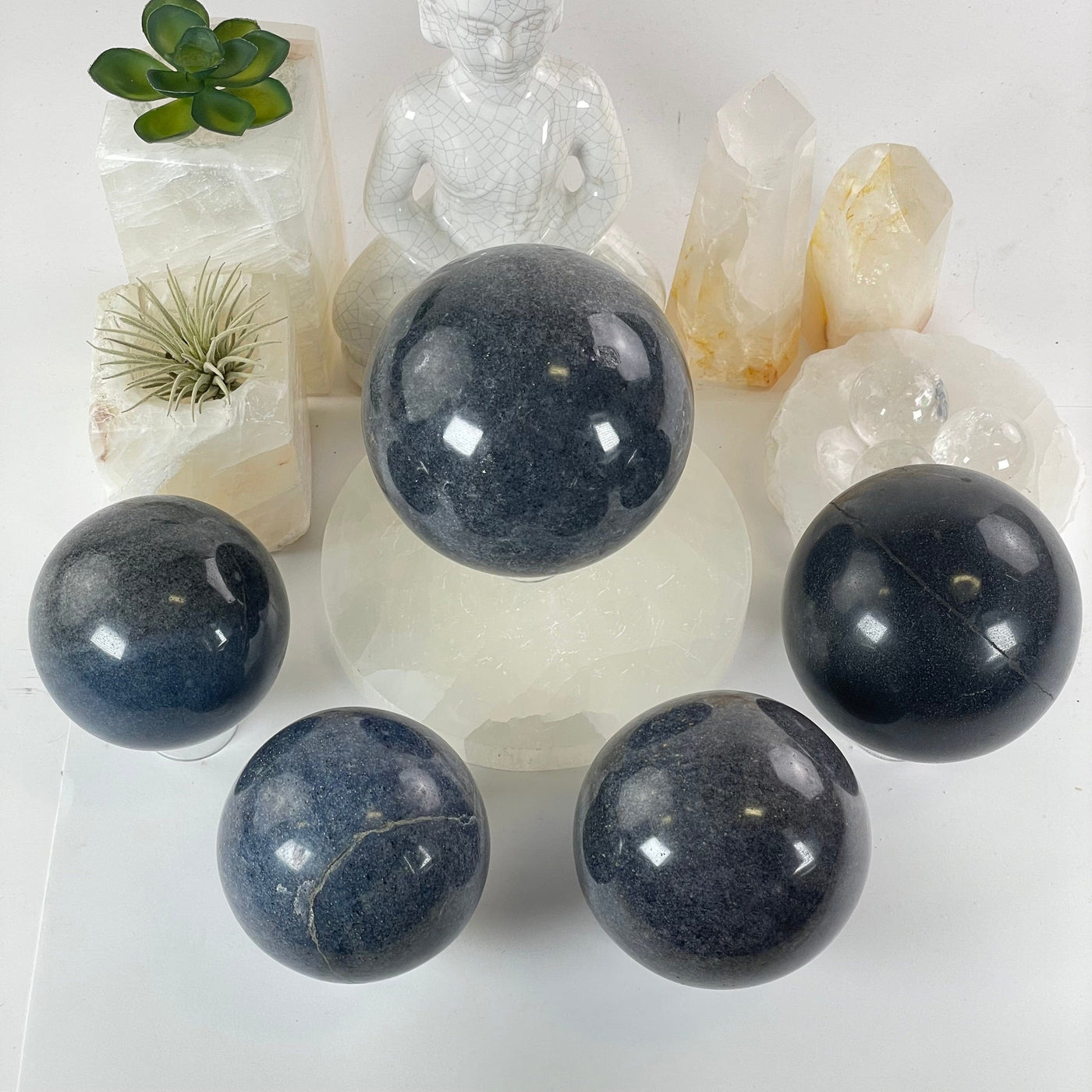 Lazulite Crystal Sphere - You Choose all variants top view