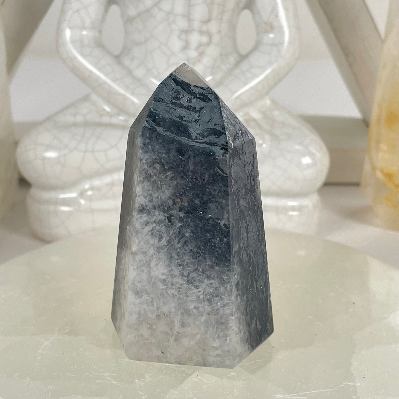 Hematoid Quartz Polished Crystal Point - One-of-a-Kind #2 front view