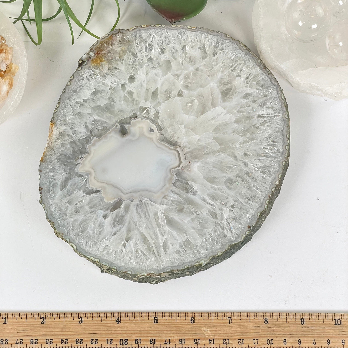 Agate Crystal Slab - One-of-a-Kind #1 with ruler for size reference