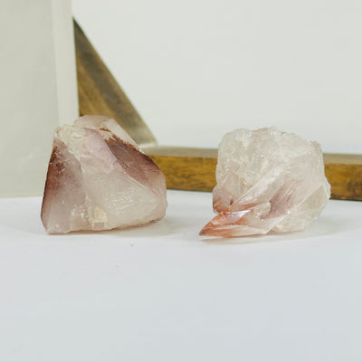 lithium quartz with decorations in the background