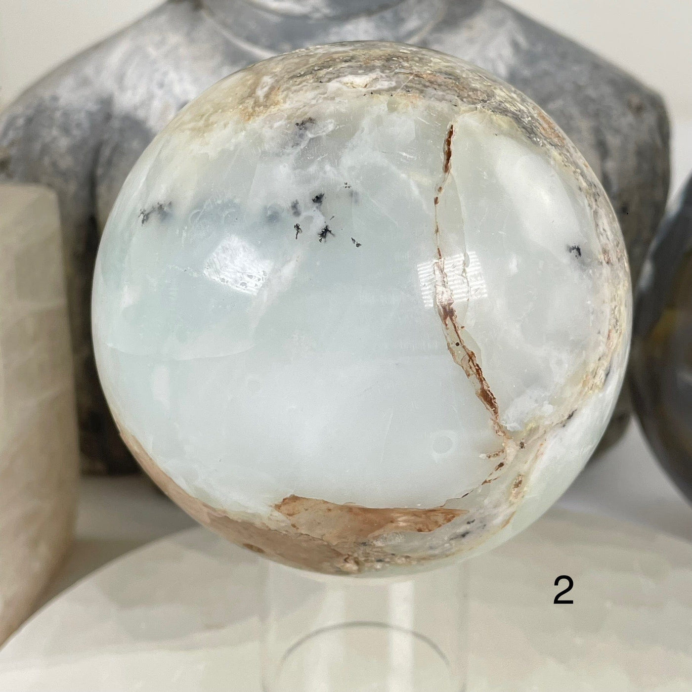 Dendritic Opal Crystal Sphere - As Is - You Choose variant 2 labeled