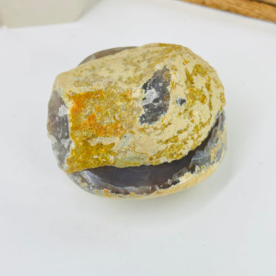 agate geode box with decorations in the background