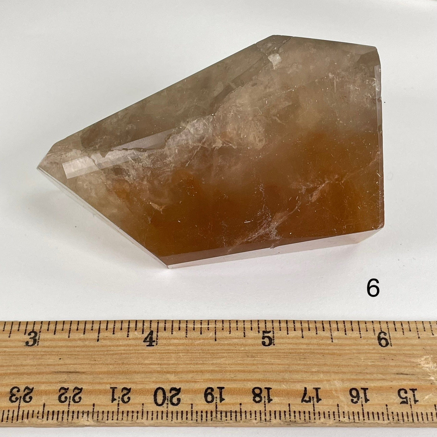 Amphibole Quartz Polished Freeform Crystal - As Is - You Choose variant 6 labeled with ruler for size reference