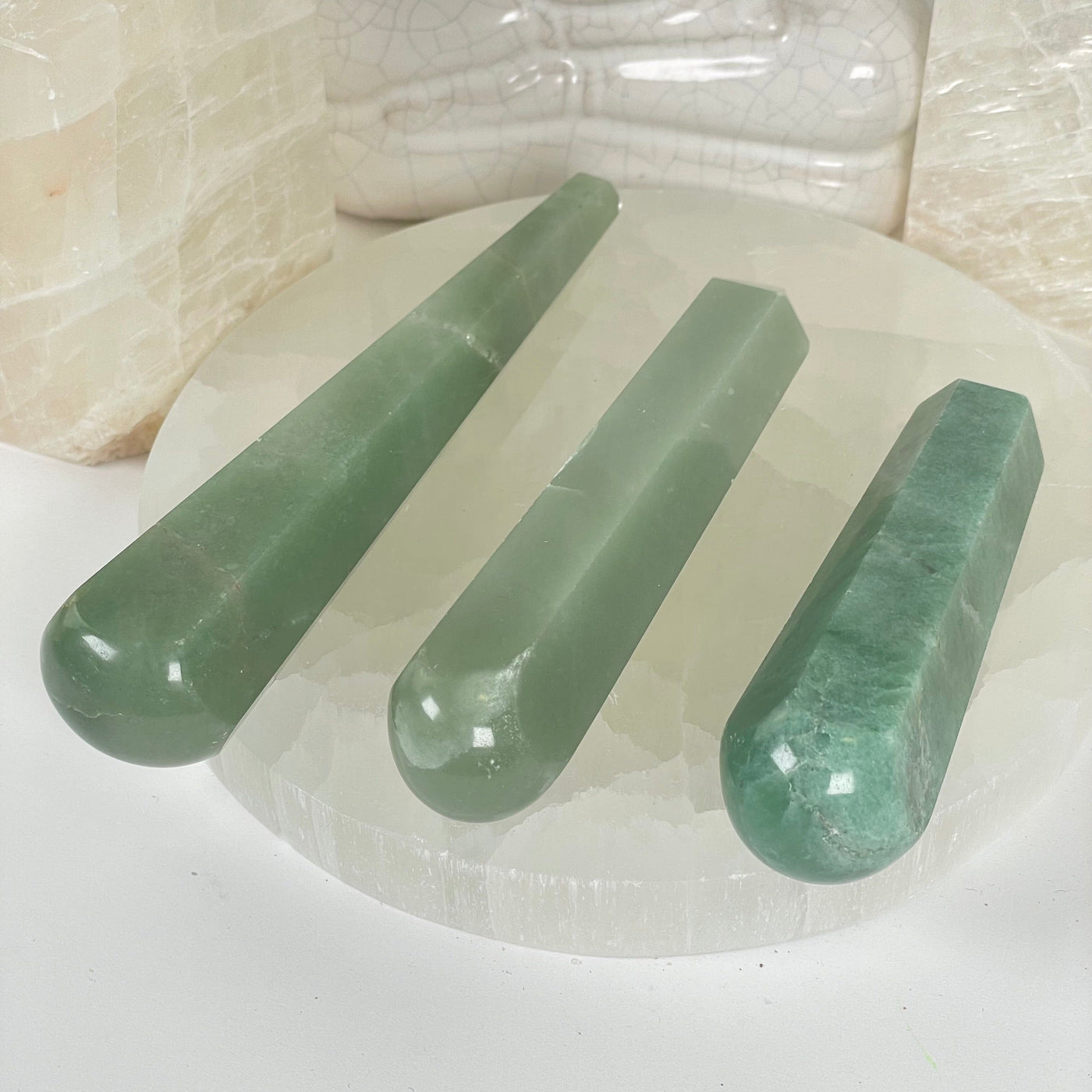 Green Aventurine Crystal Massage Wand - You Choose all variants side view