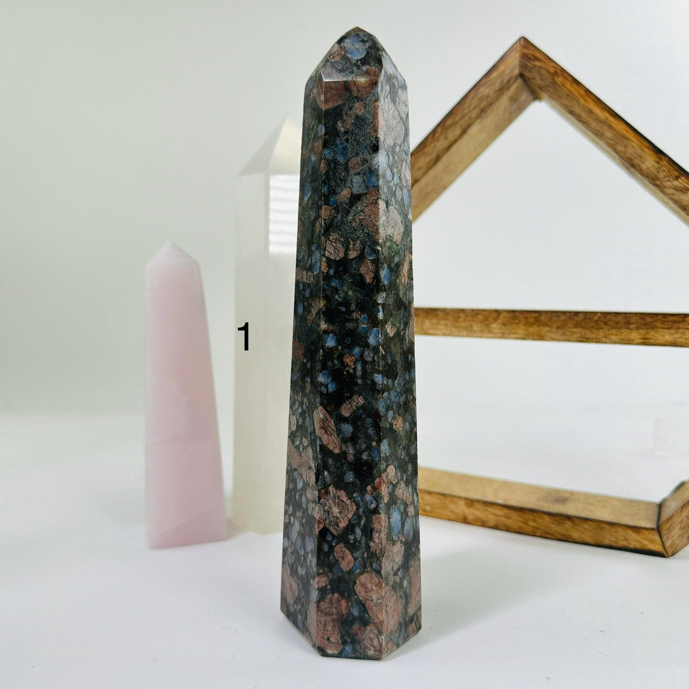rhyolite points with decorations in the background