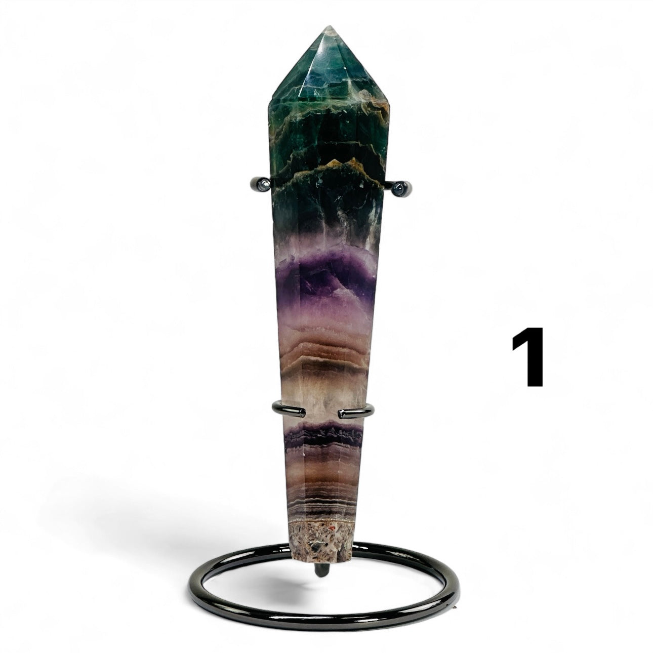 Rainbow Fluorite Crystal Wand Point variant 1.