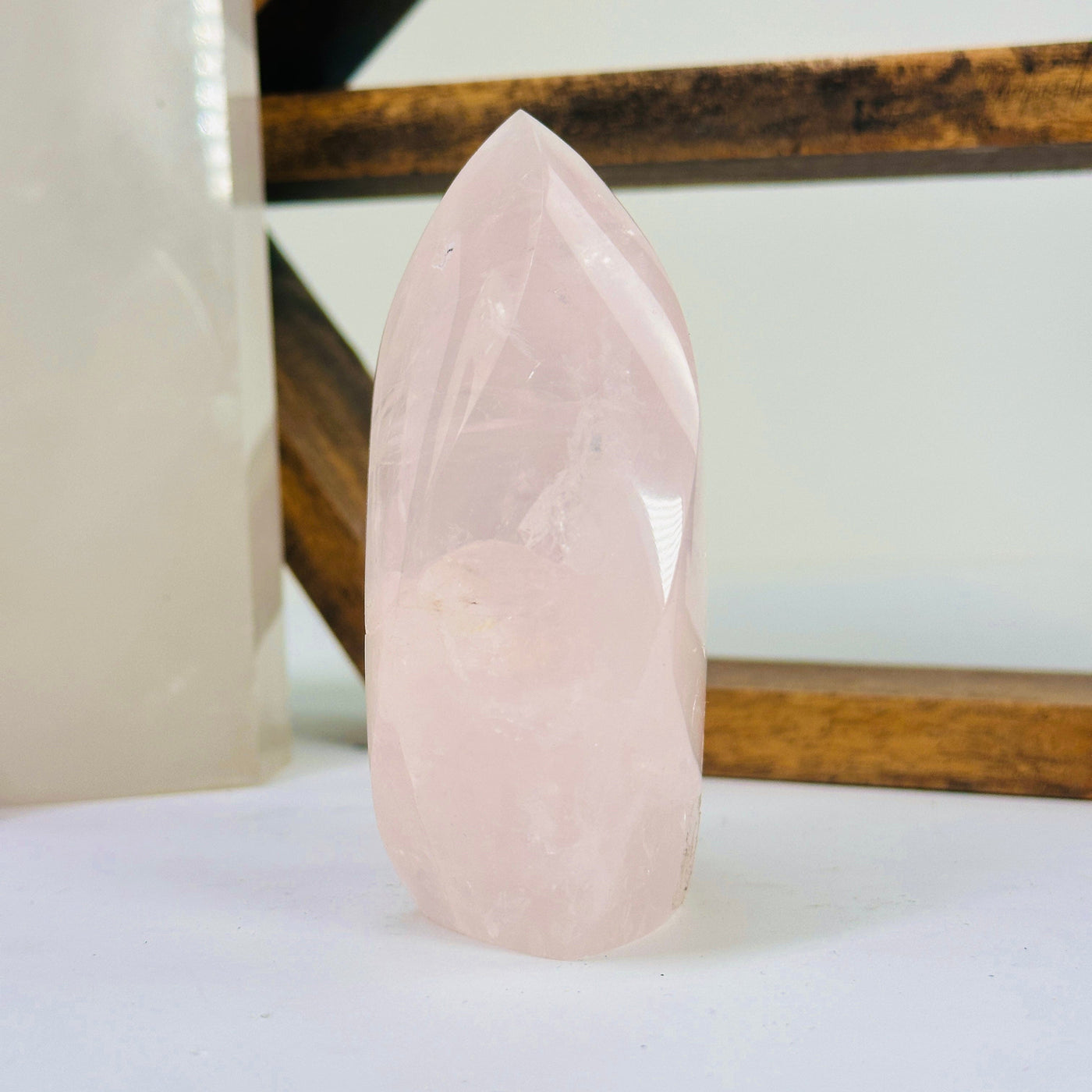 rose quartz flame tower with decorations in the background