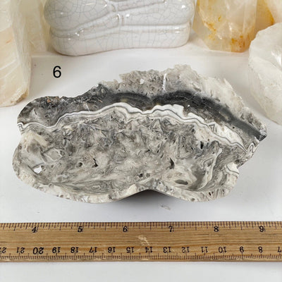 Mexican Onyx Small Bowl - Crystal Dish - You Choose #3 variant 6 labeled with ruler for size reference