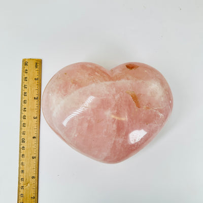 rose quartz with decorations in the background