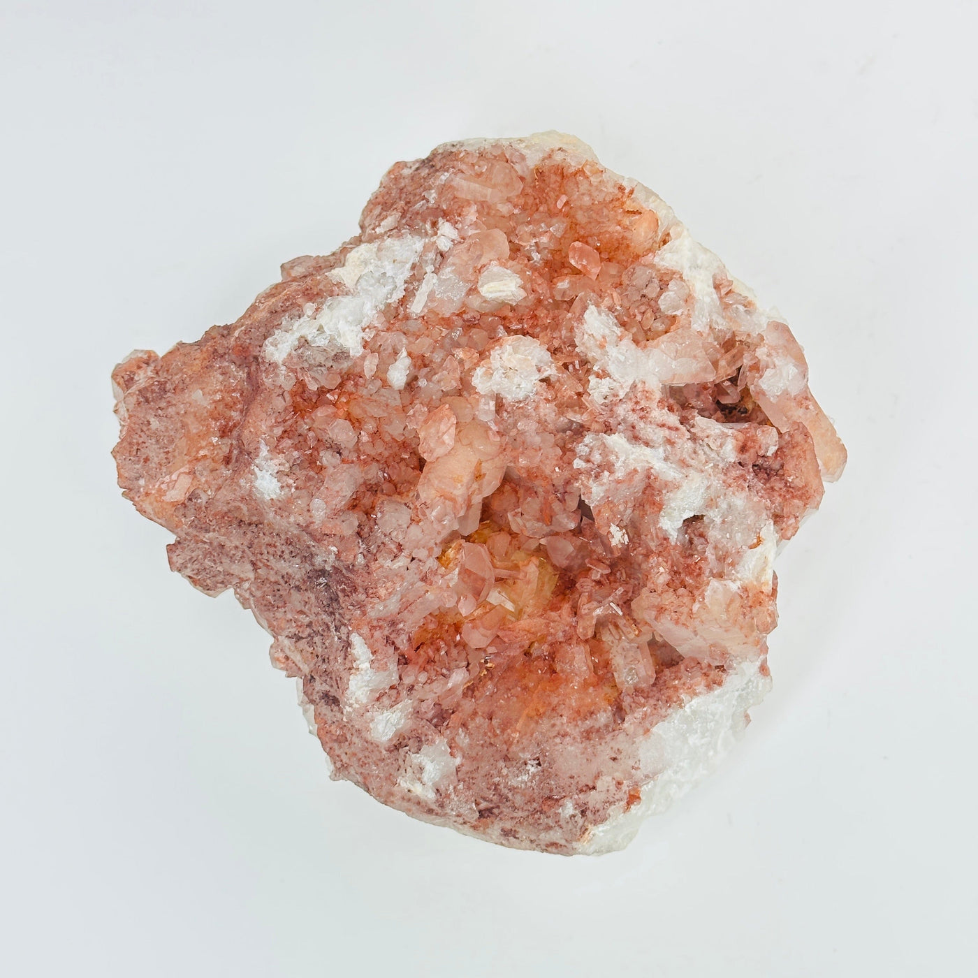 bottom side of lithium quartz on white background