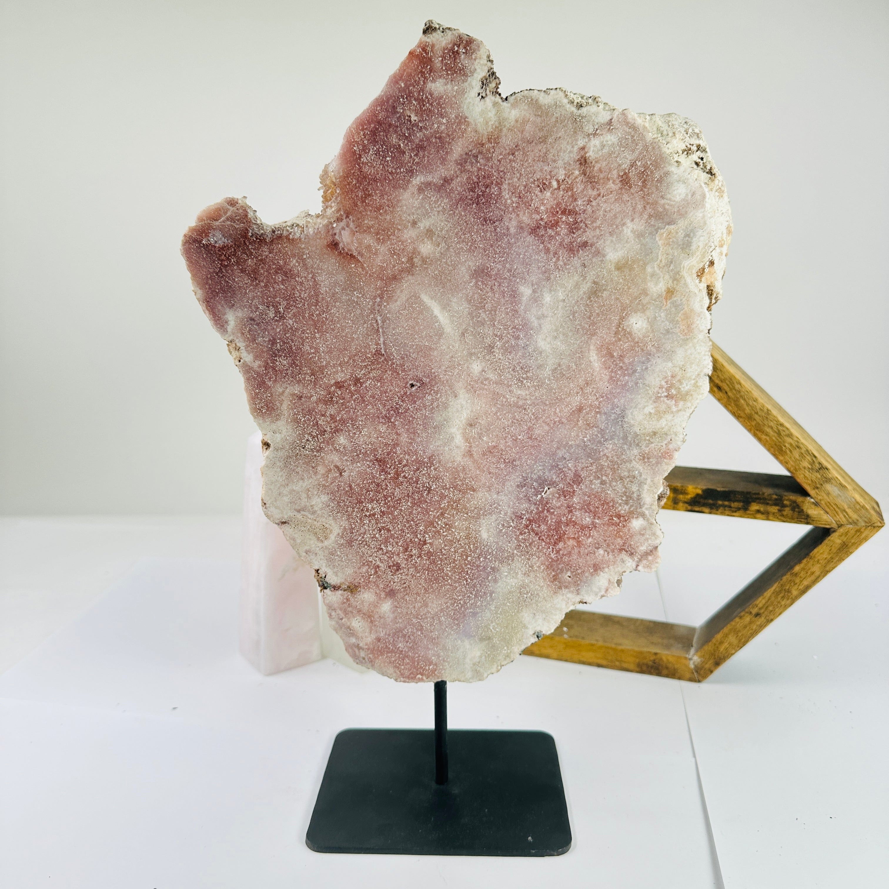Pink Amethyst Polished Crystal Freeform Slab on Stand – Rock Paradise