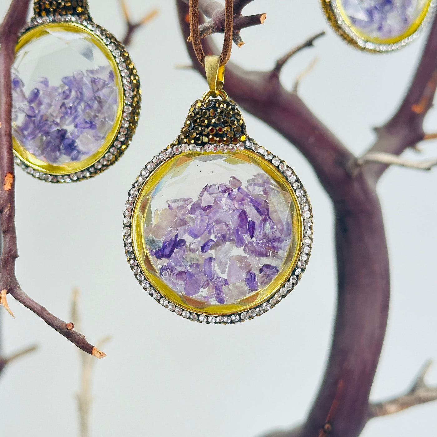 amethyst ornament with decorations background