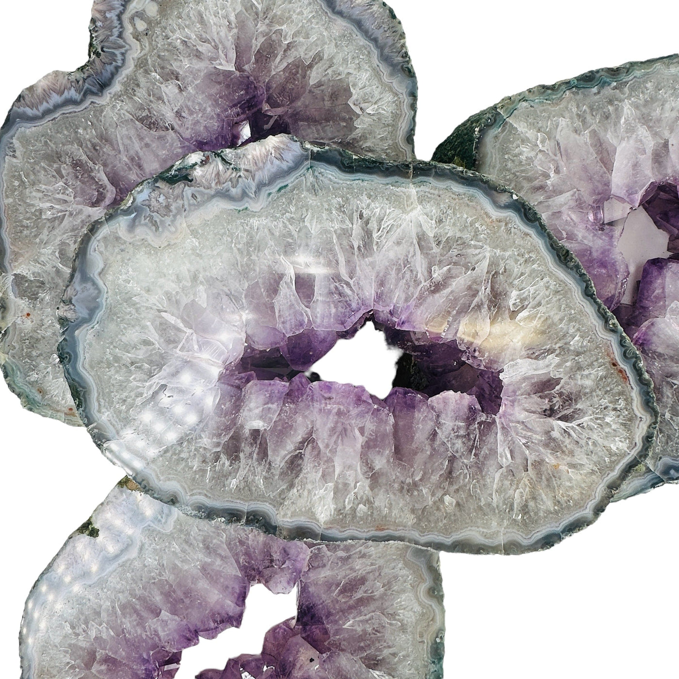 amethyst portals on white background