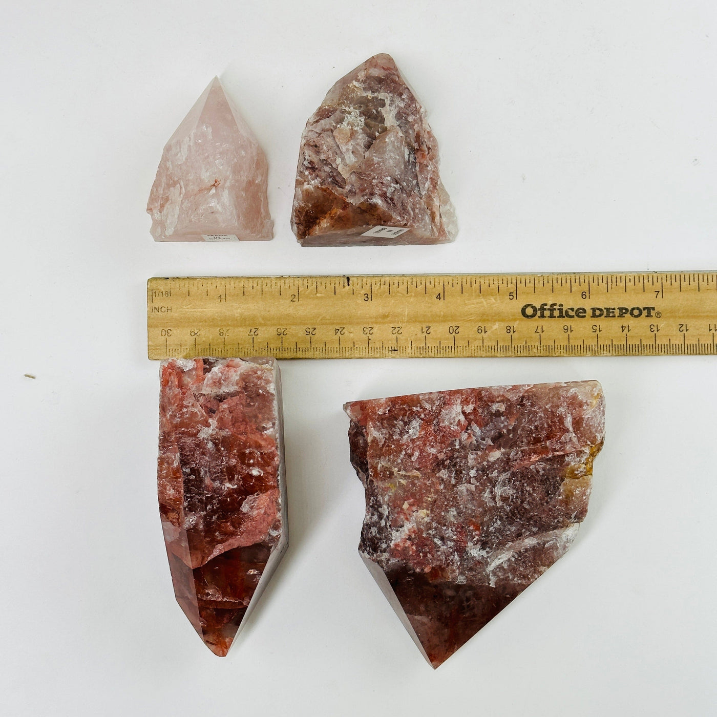 hematoid points next to a ruler for size reference