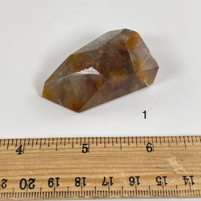 Amphibole Quartz Polished Freeform Crystal - As Is - You Choose variant 1 labeled with ruler for size reference