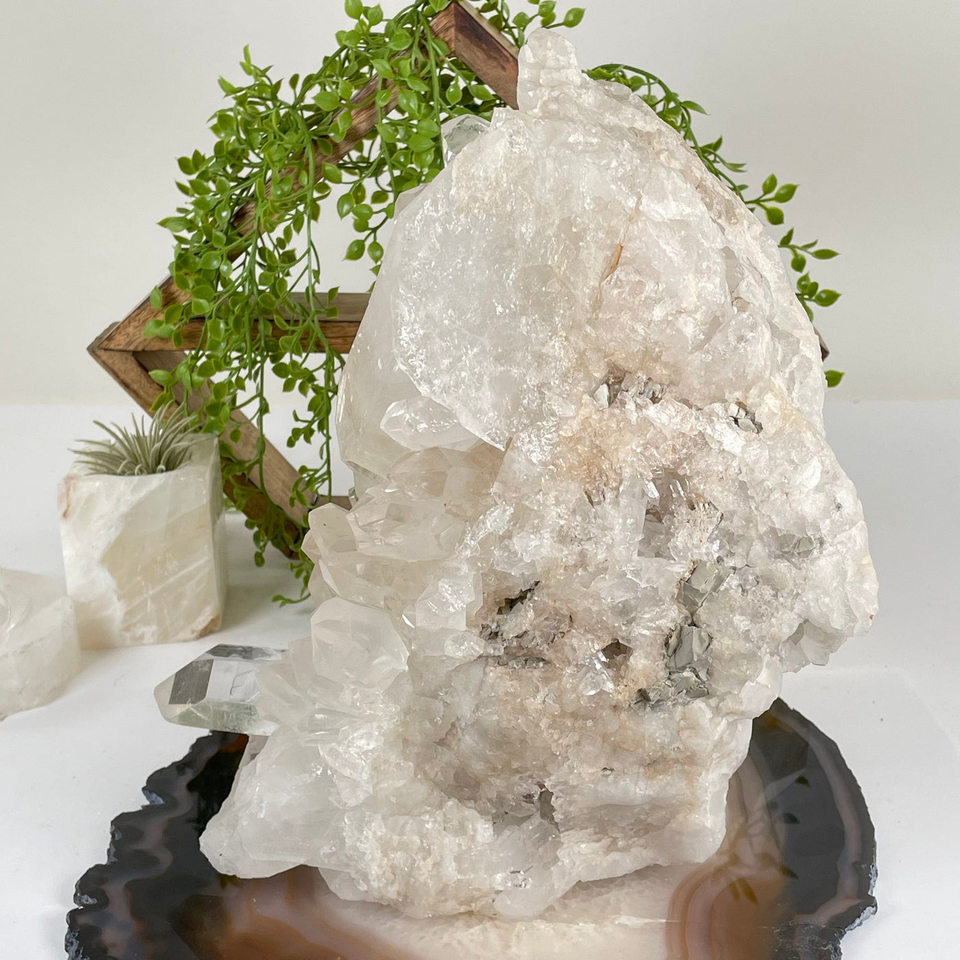 Large High Grade Crystal Quartz Cluster #1 side view