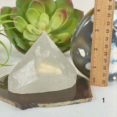 Crystal Quartz Semi Polished Point - As Is - You Choose variant 1 labeled with ruler for size reference